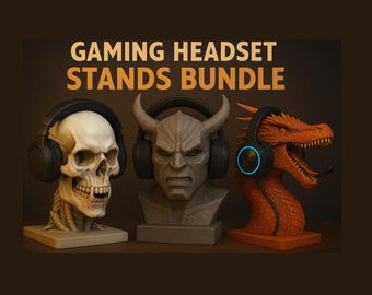 Stativset för gamingheadset i fantasy-stil: Dödskalle, Demon, Drake - Skrivbordsdekor för gamer