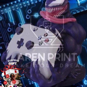3D Print Venom PS5 Controller Holder, Symbiote Statue (STL File)