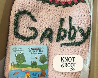 Manta de bebé tejida a crochet personalizada