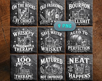 Whiskey Laser Engraving Files | Slate Coasters Design | Digital Download