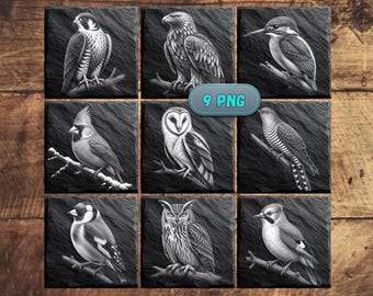 Birds Laser Files for Slate Engraving | Digital Download