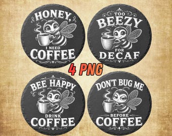 Coffee Laser Files For Slate Engraving | Coaster Designs | Digital Download