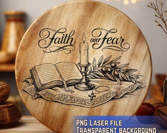 Faith Charcuterie Board PNG Laser File | Wood engraving design