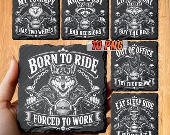 Motorcycle Laser Files for Engraving | Bike Slate Coaster designs | Digital download