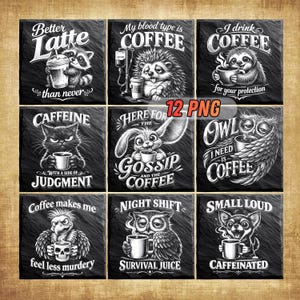 Archivos láser con diseño sarcástico de café para grabado en pizarra / Diseños de posavasos / Descarga digital