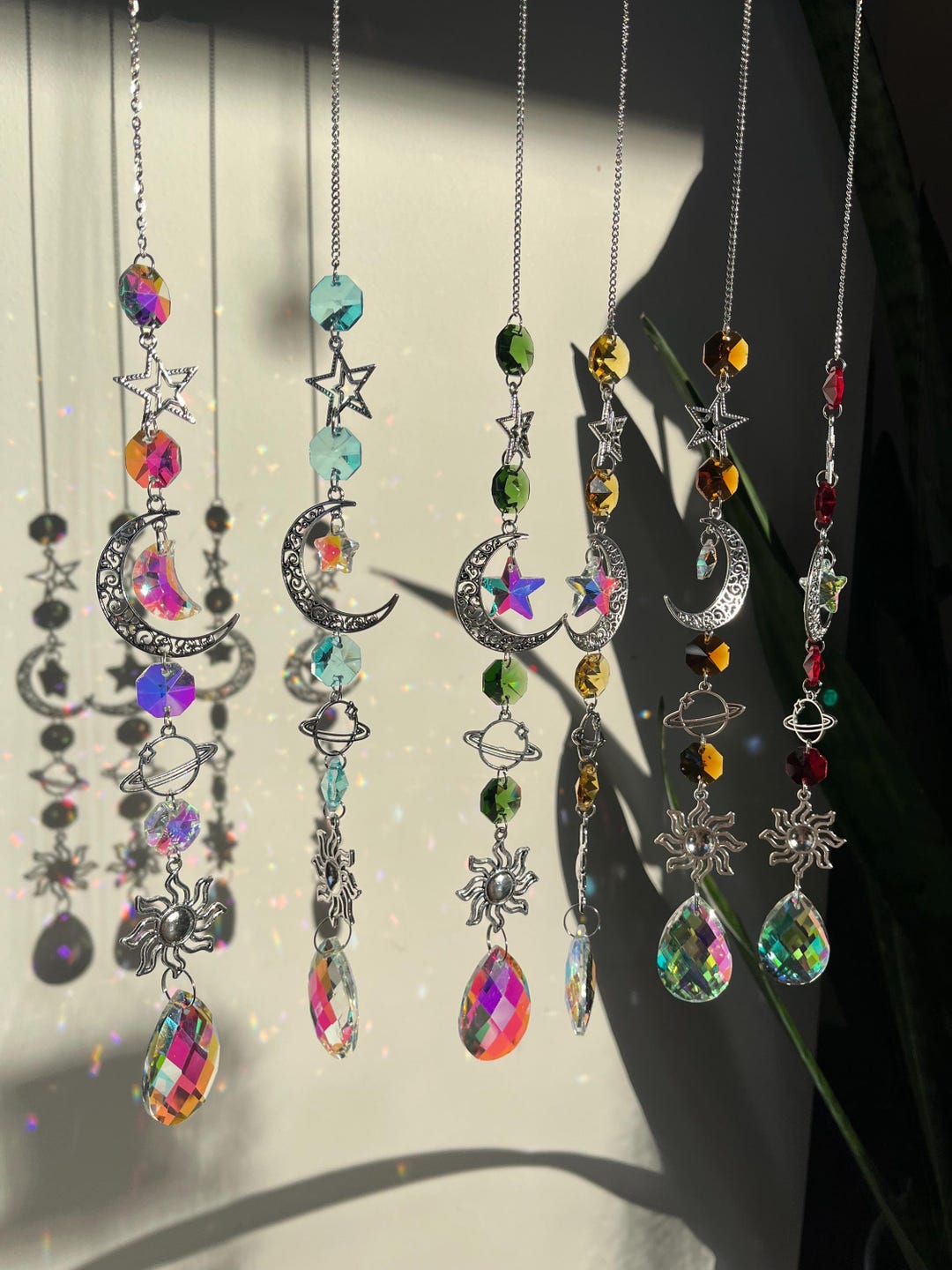 Boho Crystal Suncatcher Rainbow Prism Window Hanging Light Catcher Gift ...