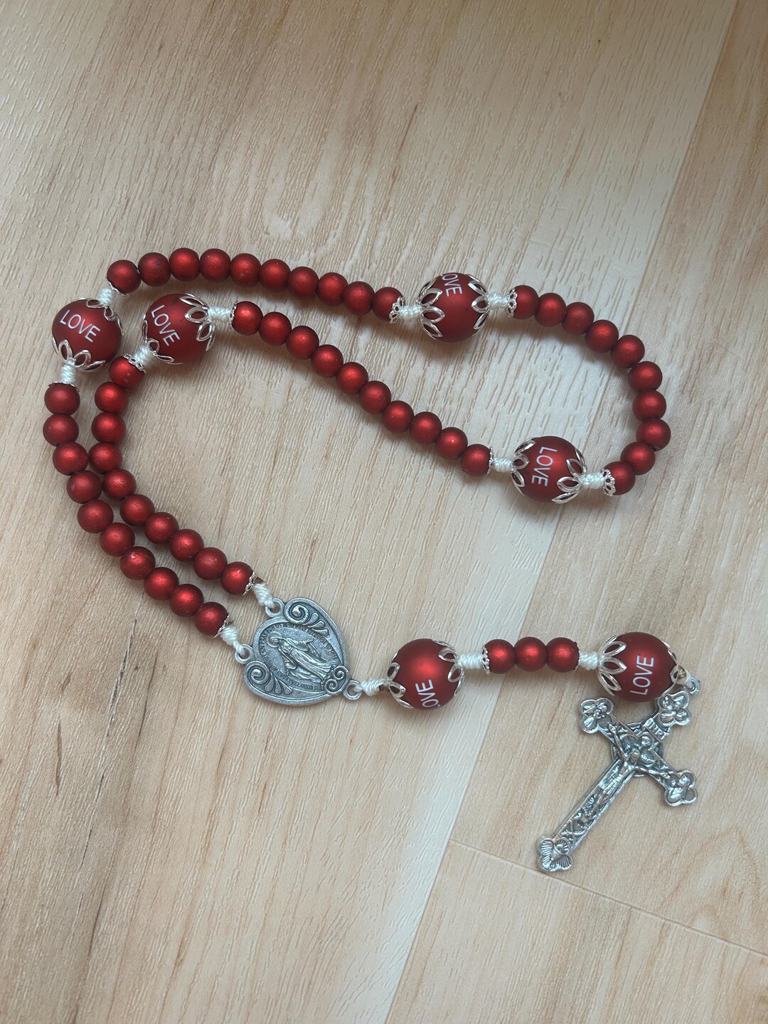 Handmade Red Catholic Rosary – Valentine's Gift of Love - Etsy