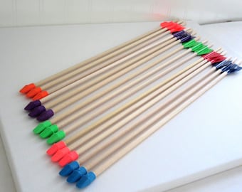 Toy Arrows, notched and fletched, mixed colors