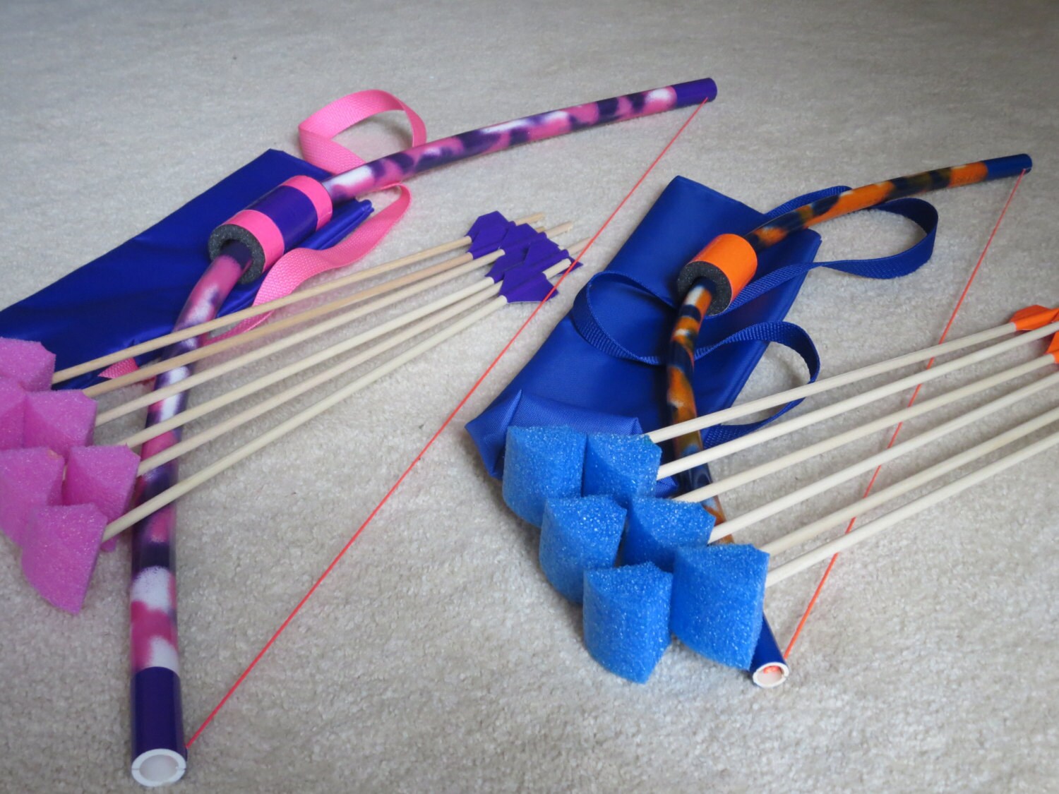 Two bows & foam arrows Small and Large kids safe archery Etsy