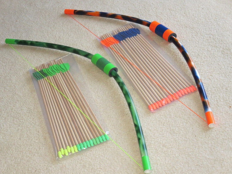 2 Large Bows and 32 Arrows Kids Pvc Archery Toy Sets Etsy