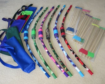 Party pack 6 archery sets | kids ages 8+ | bows and arrows | outdoor games and toys | fun activity