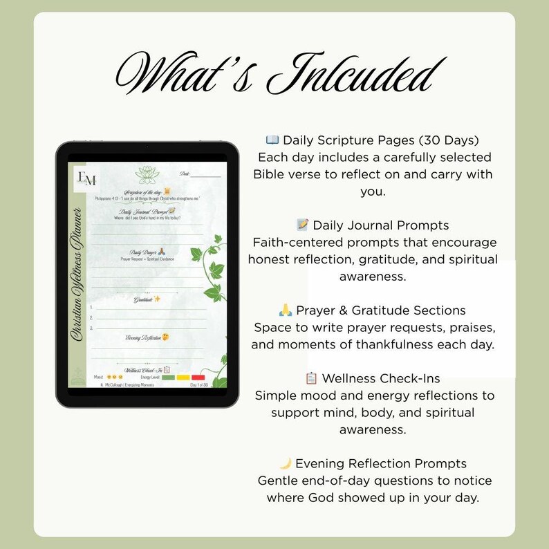 Christian Wellness Journal - Printable Faith and Self Care Journal ...