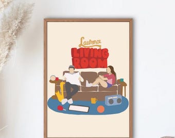 Lawrence Band Living Room Poster | Digital Music Art Print | Indie Pop Wall Decor