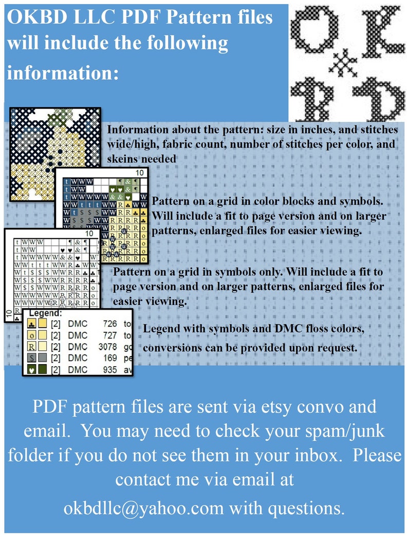 Four Inch Numbers 1-10 Counted Cross Stitch PDF Pattern for Immediate Digital Download image 2