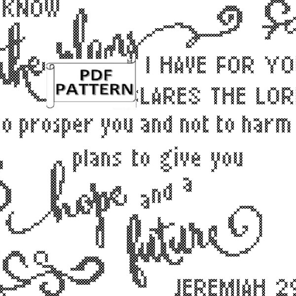 Cross Stitch Bible Verse - Etsy
