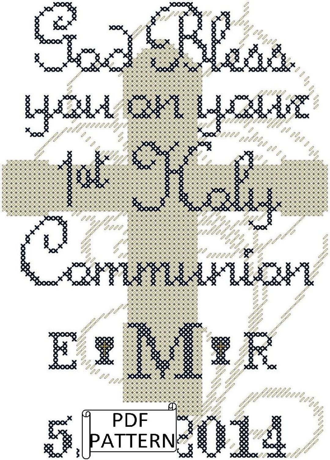 First Holy Communion Religious Cross Stitch PDF Pattern, Religious ...