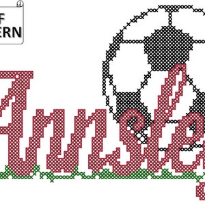 Personalized Soccer Ball Cross Stitch Pattern: Custom Name (PDF Chart