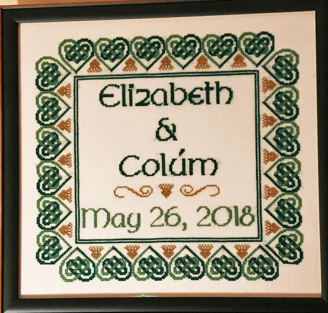 Celtic Knot Heart Boarder Cross Stitch PDF Pattern Modern Etsy