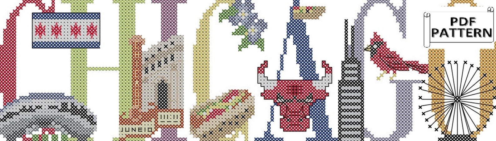 Chicago Cross Stitch PDF Pattern Cross Stitch City Patterns - Etsy