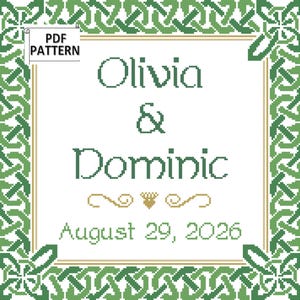 PDF Hochzeit Keltischer Knoten Kreuzstichmuster: Modernes Design (33x32cm)