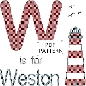 Nautical Lighthouse Birth Record Cross Stitch Pattern (PDF)