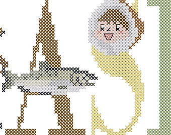 Alaska Travel Cross Stitch Pattern: Vacation Souvenir (PDF Pattern)