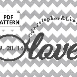 Infinity Love Cross Stitch PDF Pattern, Chevron Cross Stitch Pattern, Infinity Symbol Pattern, Chevron Inifinity