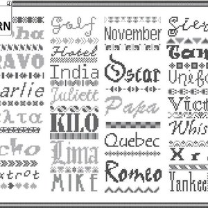 navy phonetic alphabet counted cross stitch pattern pdf us etsy israel