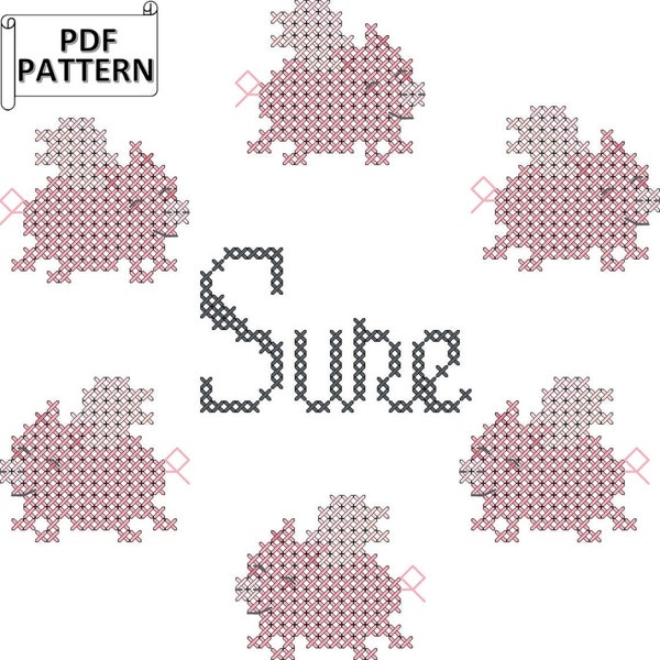 Sure When Pigs Fly Subversive Cross-Stitch PDF Chart for Office or Family Immediate Download PDF cross stitch pattern