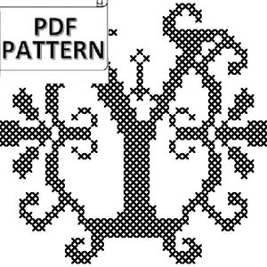 Letter &quot;Y&quot; Cross Stitch/Cross Stitch Monogram/Cross Stitch Initial/ Cross Stitch Pattern/ Counted Cross Stitch/Digital Download/Modern Y