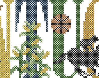 Kentucky Counted Cross Stitch PDF Pattern, Kentucky Vacation Cross Stitch PDF Chart, Kentucky Travel Counted Cross Stitch Chart