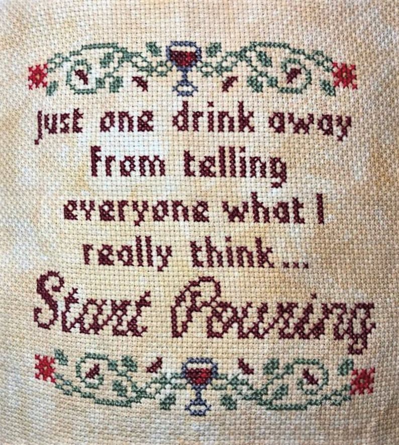 Sassy Wine Counted Cross Stitch PDF Pattern I'm Just One Etsy