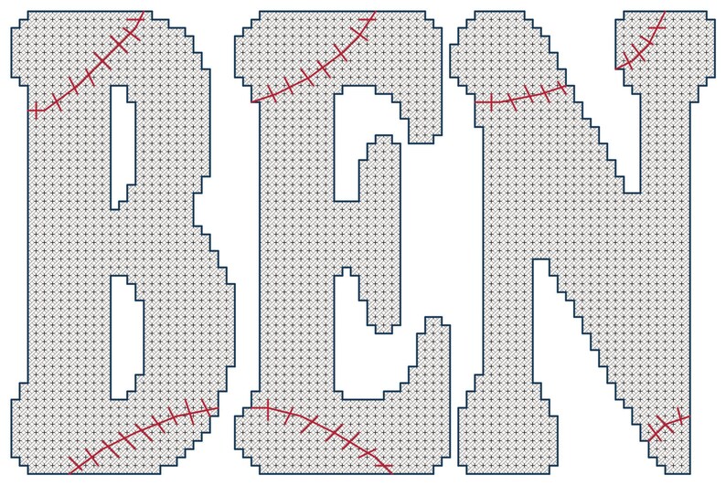 Baseball Name Sports Cross Stitch Pattern
