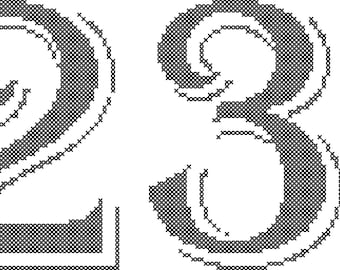 Table Numbers 1-10 Counted Cross Stitch PDF Pattern, Wedding Table Number Cross Stitch Chart, Party Table Numbers Cross Stitch Pattern