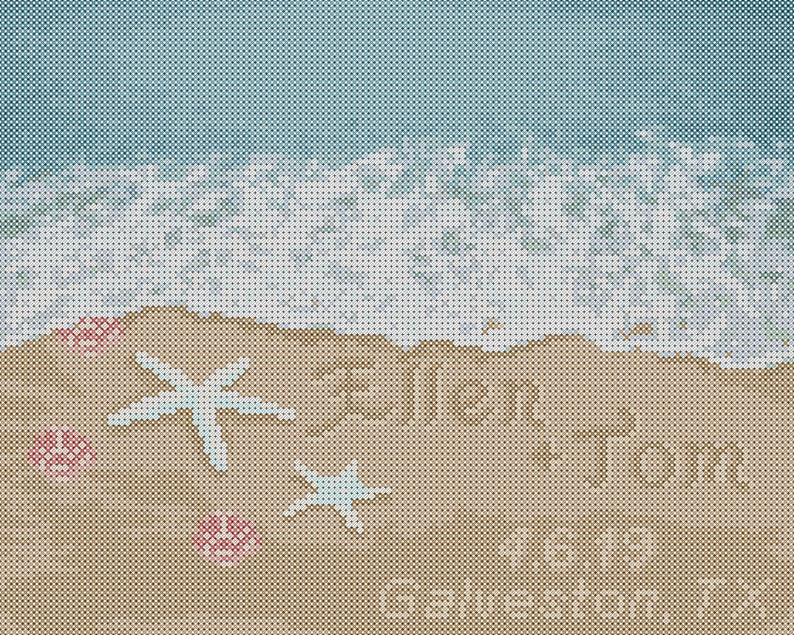 Cross Stitch Pattern Beach With Starfish And Coral Shells Etsy