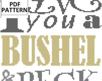 Bushel and Peck Cross Stitch Pattern: I Love You (PDF Download)