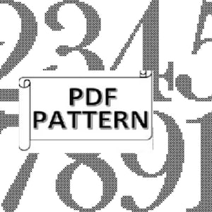 Four Inch Numbers 1-10 Counted Cross Stitch PDF Pattern for Immediate Digital Download image 1