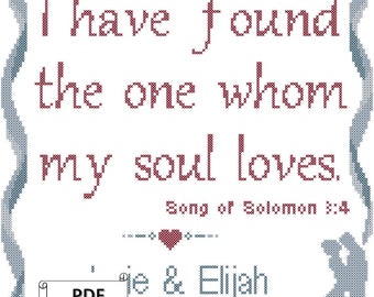 Wedding Cross Stitch Pattern: Personalized Bride & Groom (PDF Pattern)