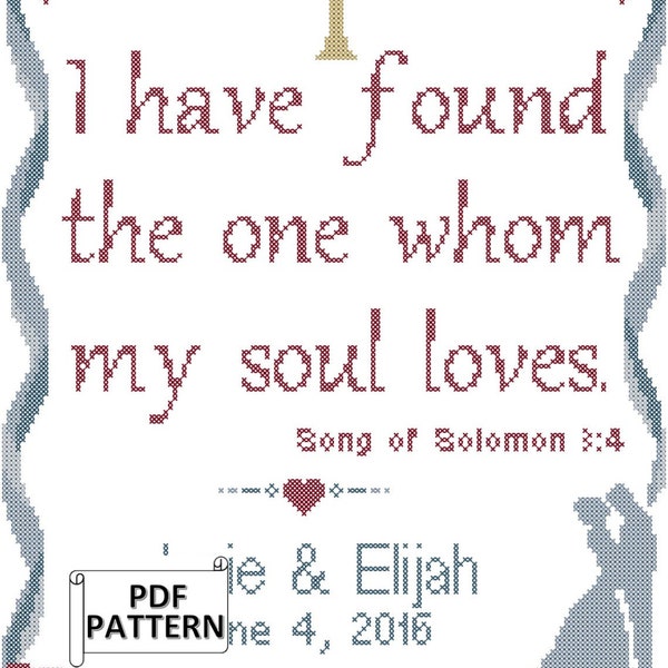 Kreuzstichmuster Hochzeit Braut & Bräutigam Kreuzstichmuster