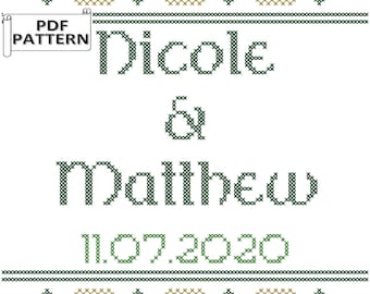 Celtic Wedding Cross Stitch Pattern: Personalized Irish Knot (PDF Pattern)