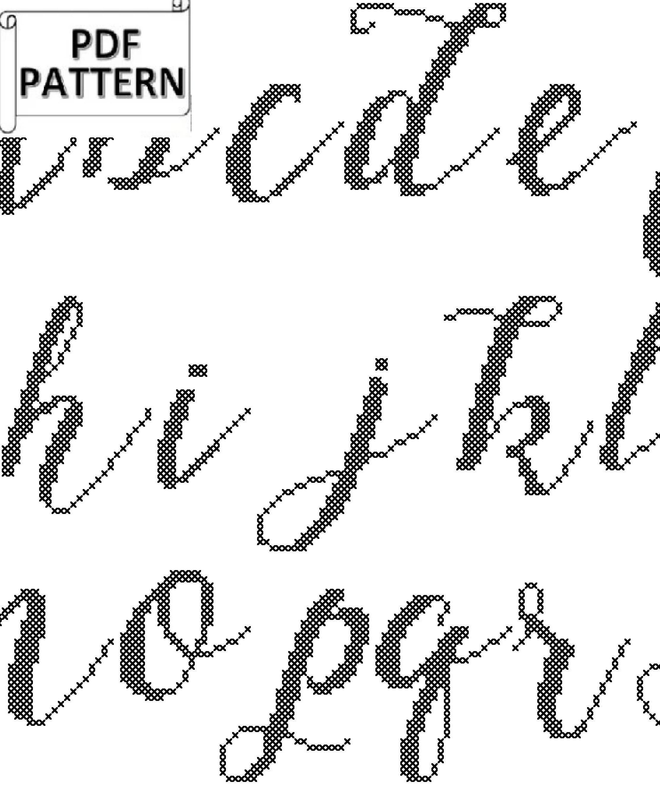 Calligraphy Letters Pattern Calligraphy Alphabet Cross Stitch Pattern: Modern Script (PDF Pattern ...