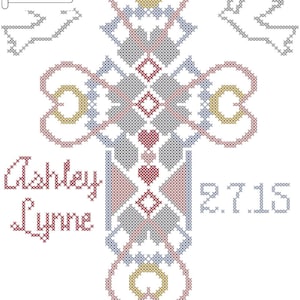 Baptism Cross Stitch Pattern: Religious Modern Design (PDF Pattern)