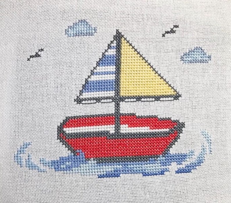 Sailboat Cross Stitch Pattern Cute Baby Sailboat With Monogram Counted Cross Stitch Pdf Pattern Nautical Baby Cross Stitch Chart Craft Supplies Tools Kits How To Efp Osteology Org