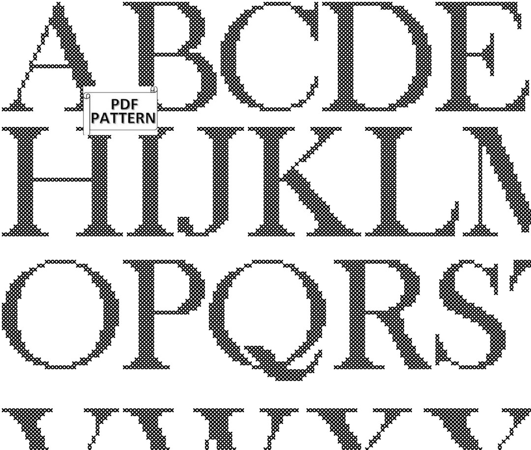 Small Alphabet PDF Cross Stitch Pattern Capital and Lowercase A-Z for ...
