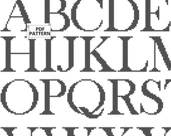 Alphabet Cross Stitch Pattern: Capital and Lowercase A-Z (PDF Pattern)