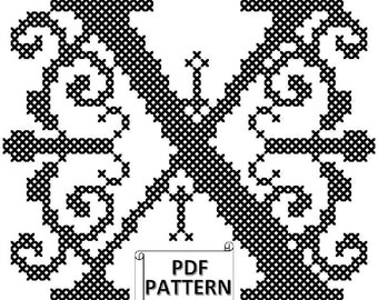 Letter X Cross Stitch Pattern: Monogram Initial (Digital Download)