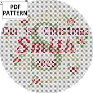 First Christmas Ornament Cross Stitch Pattern: Personalized Holiday Keepsake (PDF Chart
