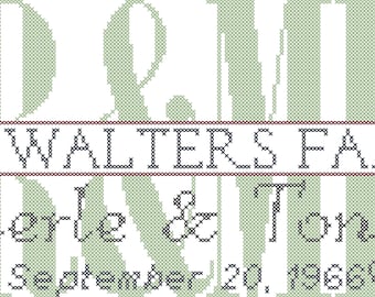 Personalized Mr. & Mrs. Cross Stitch Pattern for Wedding Anniversary (PDF Pattern)