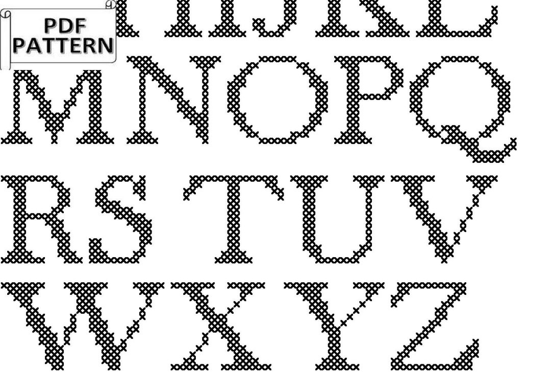 Small Alphabet PDF Cross Stitch Pattern Capital A-Z (Download Now) - Etsy