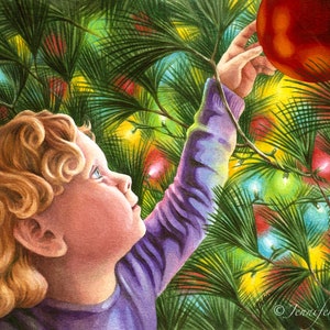 Juego de 6 tarjetas navideñas mágicas con árboles de Navidad